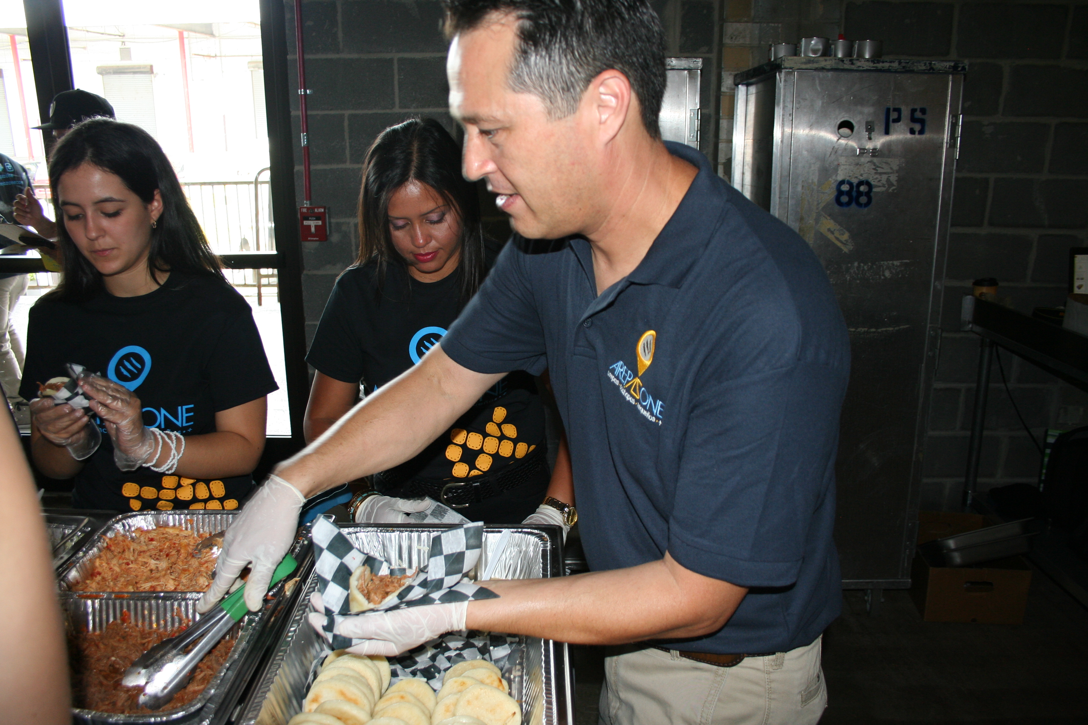 Man making arepas